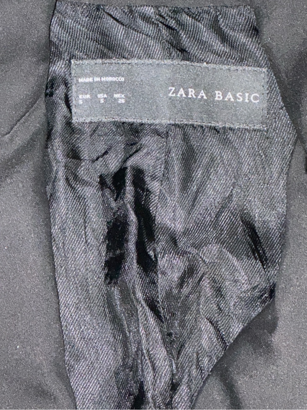 Zara Basic Snakeskin Print Blazer Size S Black Lapel - Picture 6 of 8